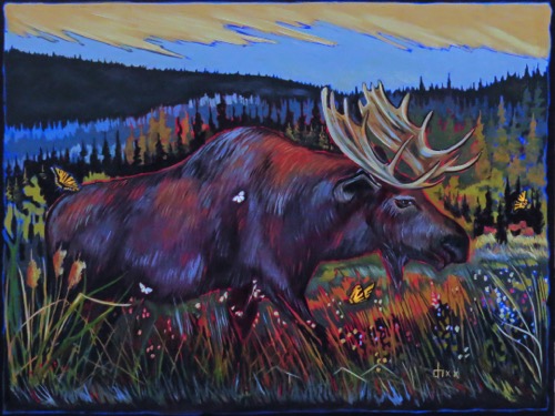 Blue Moose oil on canvas 
36 x 48    $3600